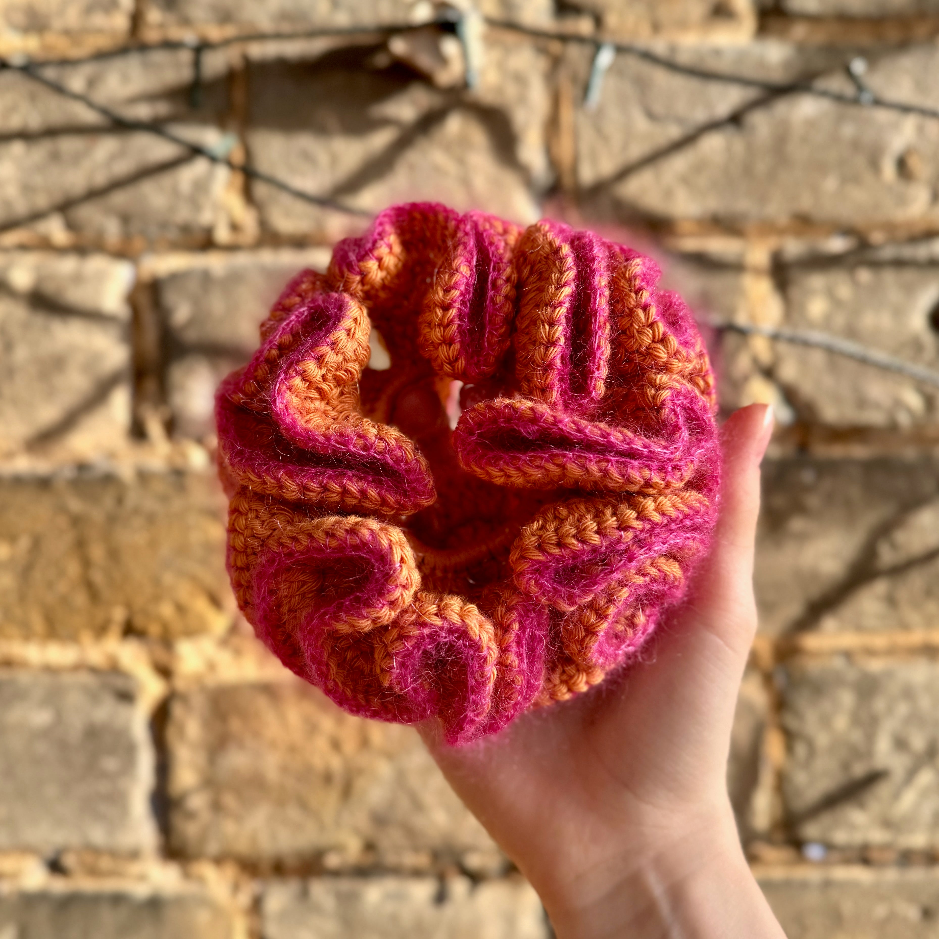 Coral Petal Scrunchie