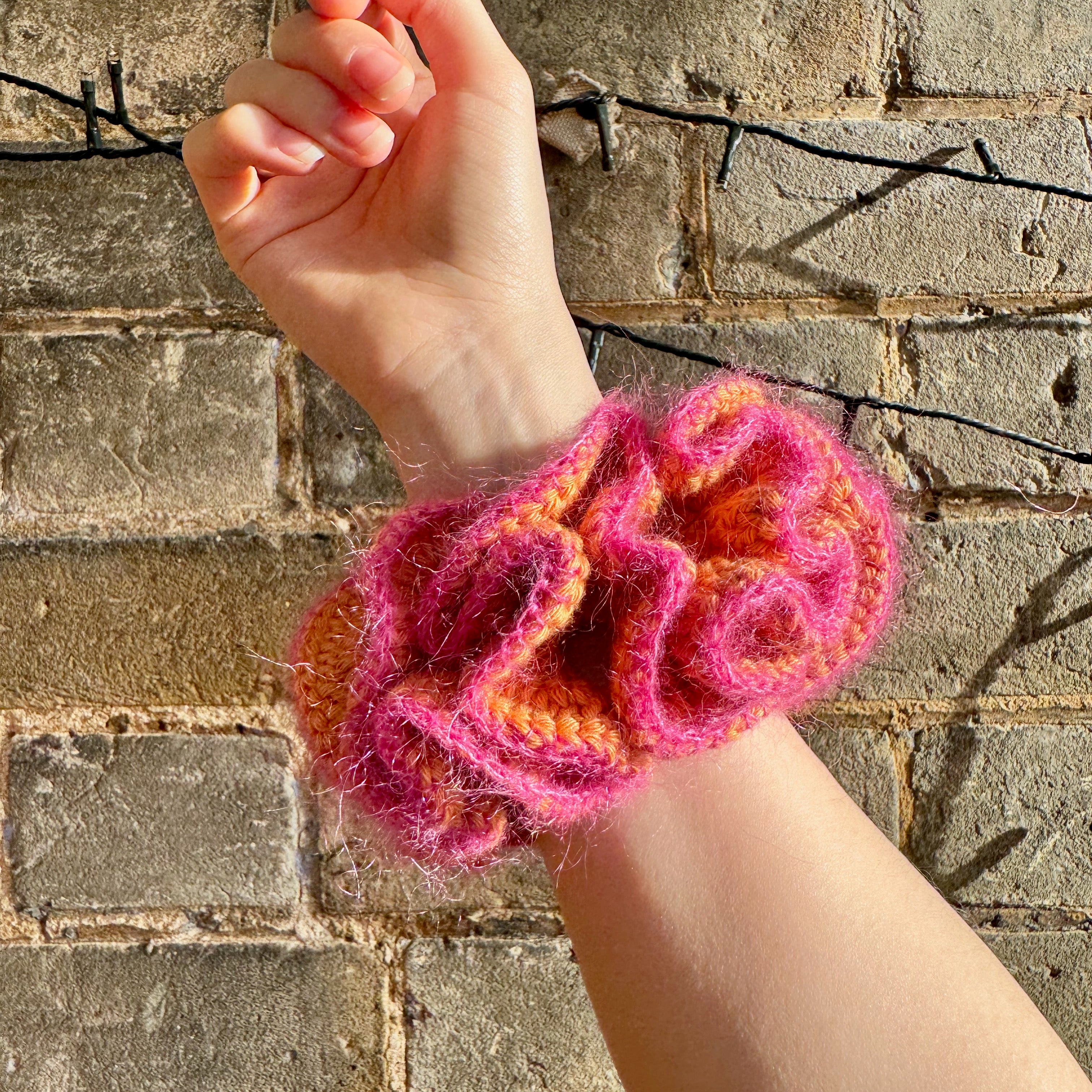 Coral Petal Scrunchie