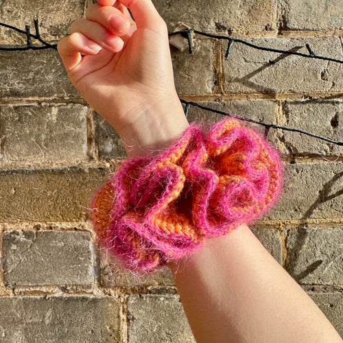 Coral Petal Scrunchie