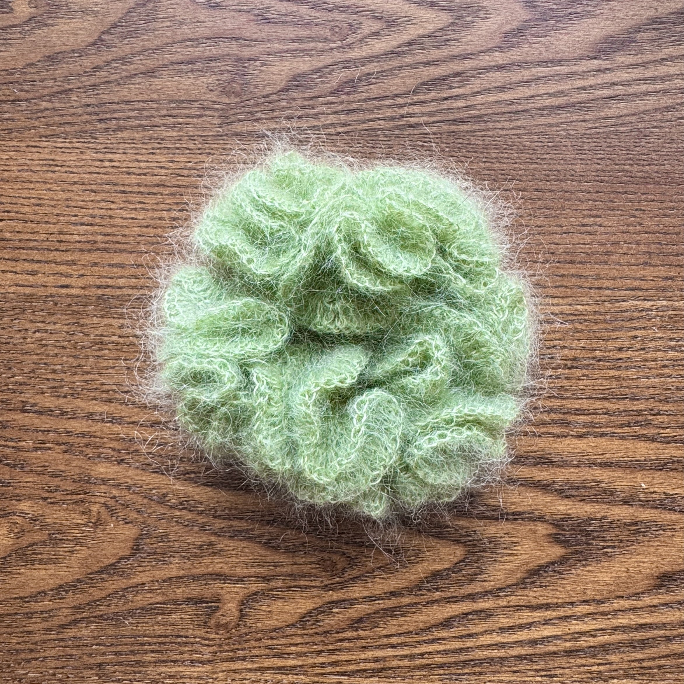 Sage Mohair Scrunchie
