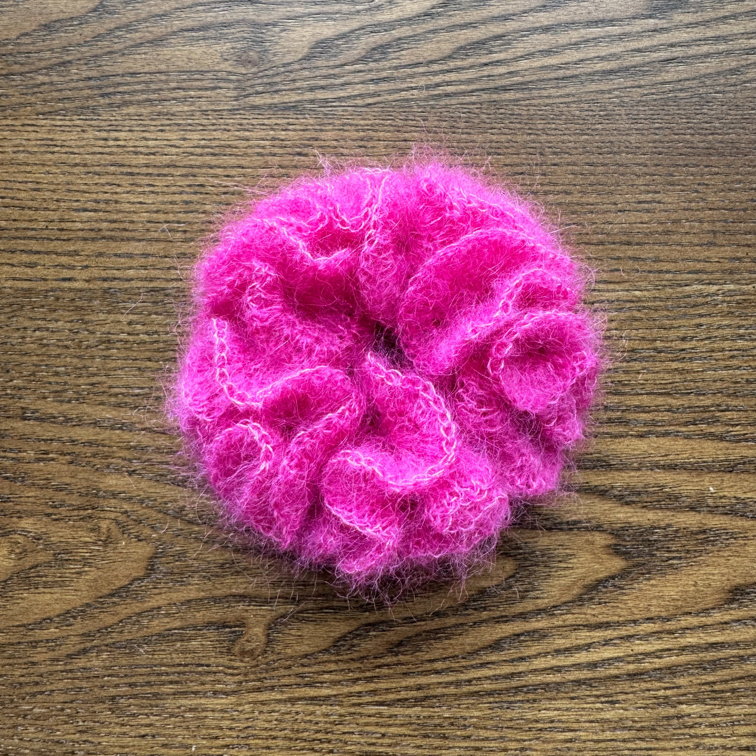 Peony Mohair Scrunchie
