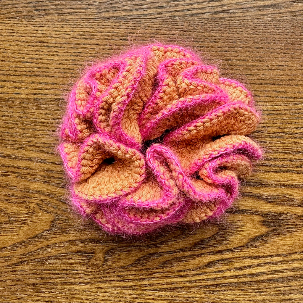 Coral Petal Scrunchie