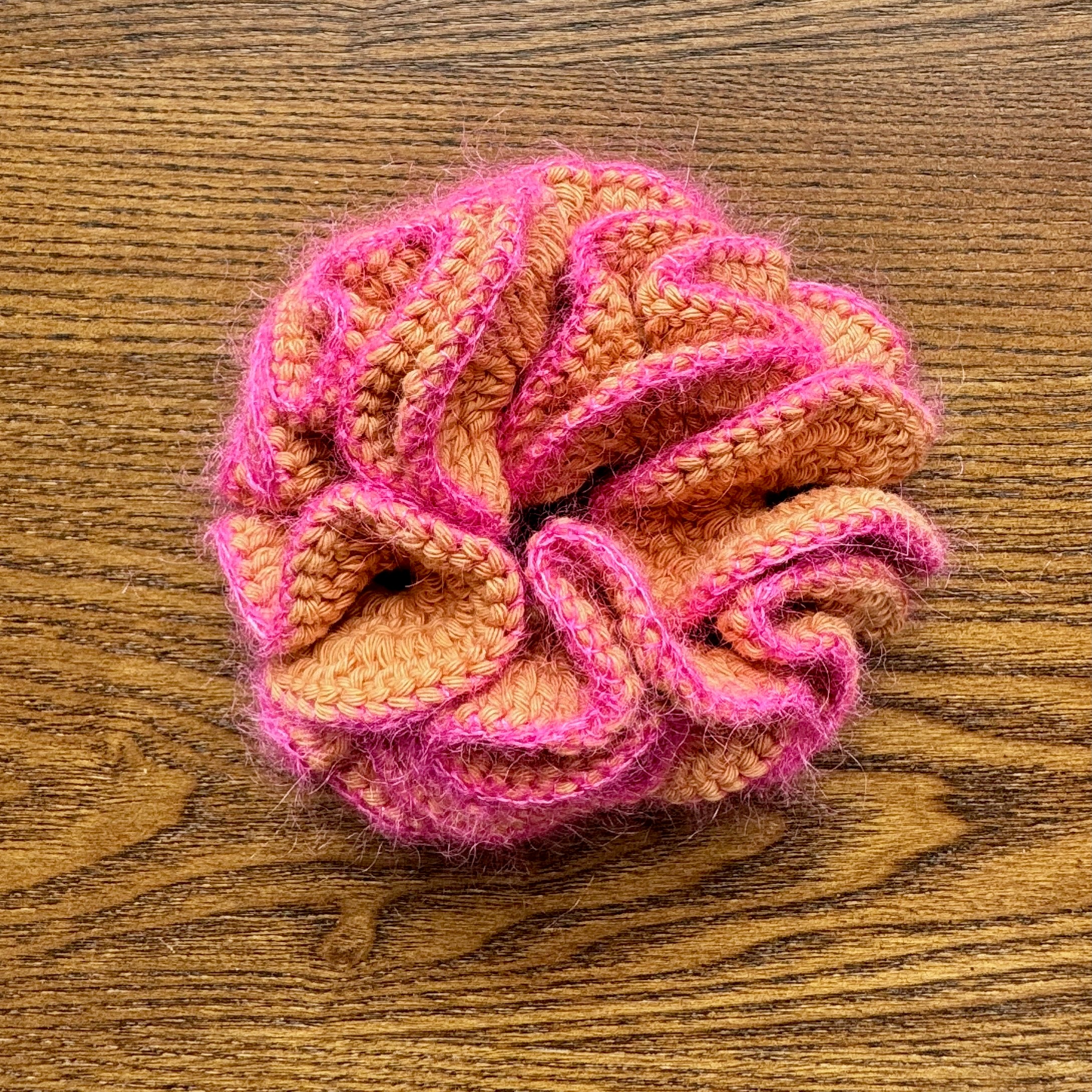 Coral Petal Scrunchie