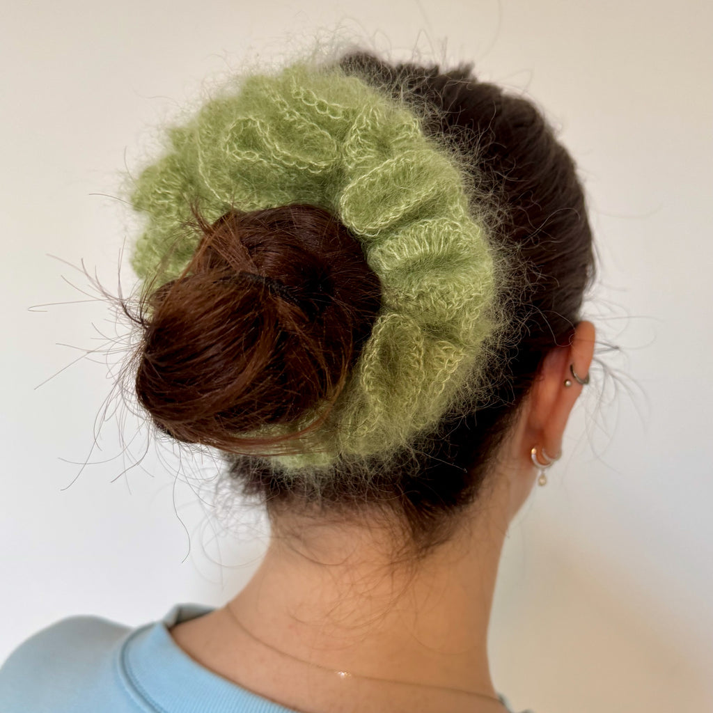 Sage Mohair Scrunchie